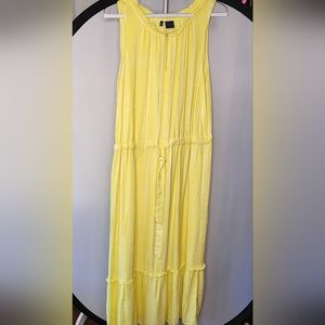 Kaari  Maxi dress with lining Yellow with white stripes Large